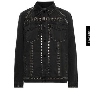 FRAME le studded denim jacket - black